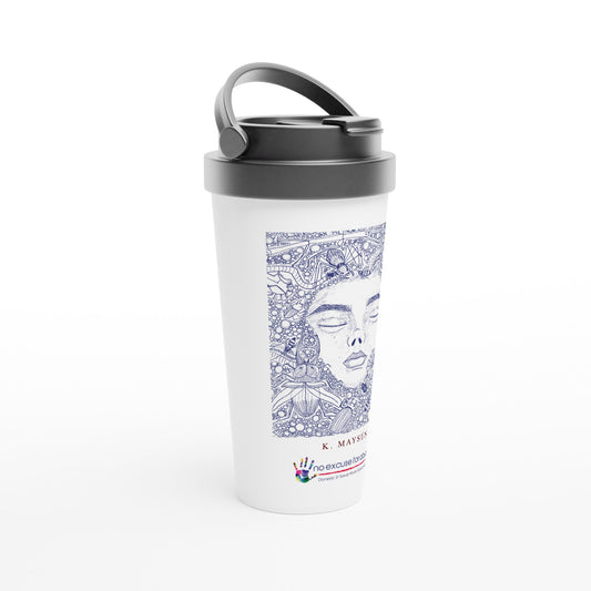 Insects design Exclusively by K. Maysun for No Excuse for Abuse CIC White 15oz Stainless Steel Travel Mug
