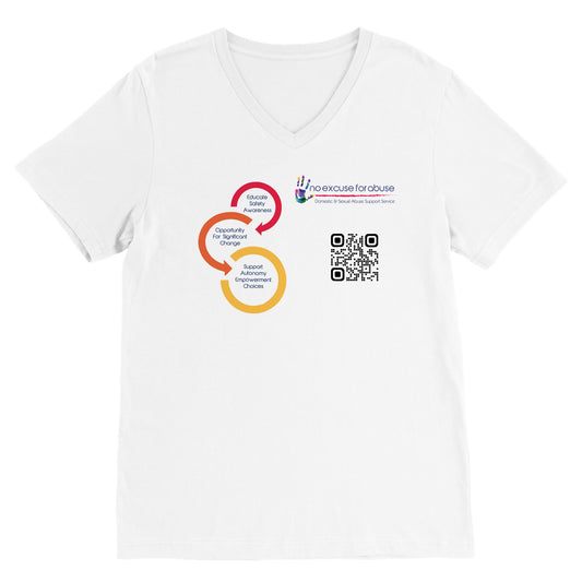 No Excuse for Abuse CIC Logo Premium Unisex V-Neck T-shirt