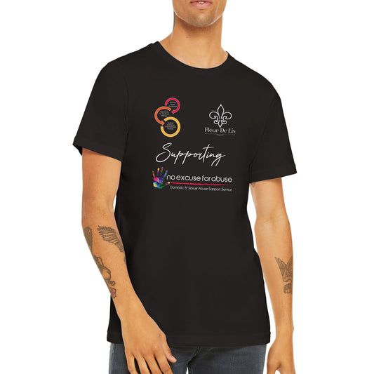 Fleur Des Lis Support No Excuse for Abuse CIC - Premium Unisex Crewneck T-shirt