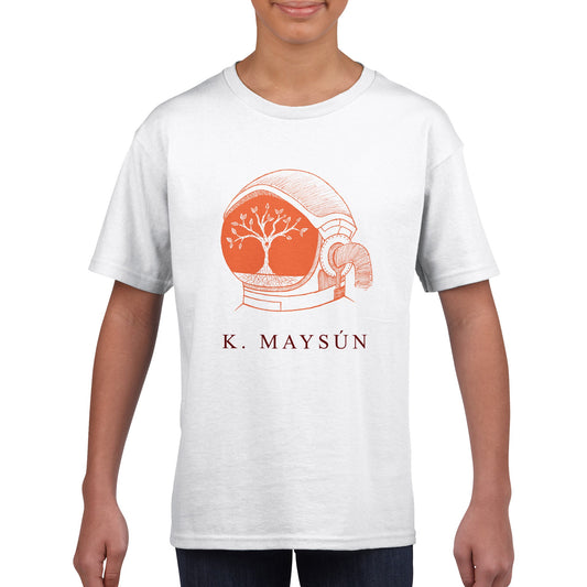 Space helmet design by K. Maysun for No Excuse for Abuse CIC Classic Kids Crewneck T-shirt
